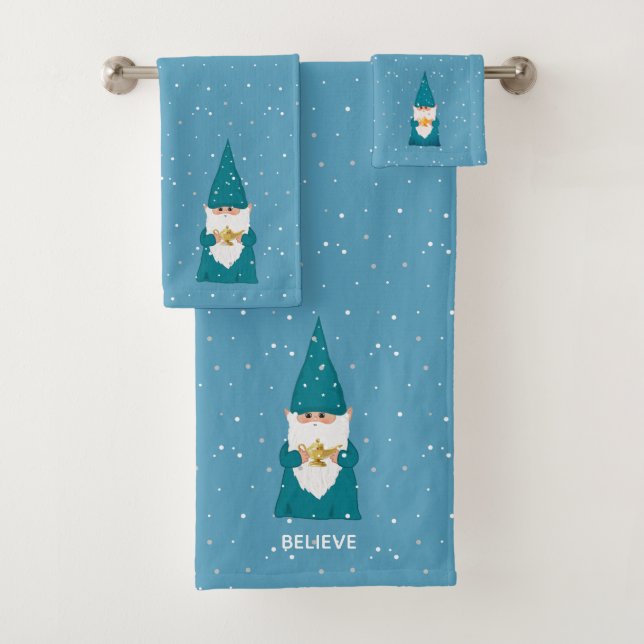 Cute Elfo de Navidad en Azul Zafiro (In situ)