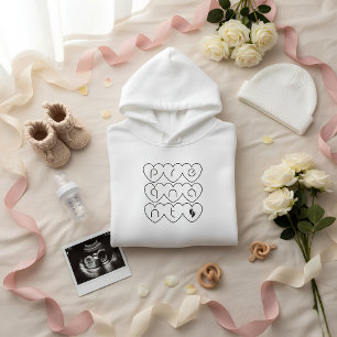 Cute Embarazada con Letras de Corazón Sudadera con