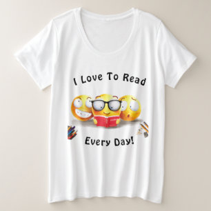 Cute Emoji sonriente libro de lectura de amor