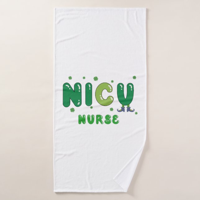 Cute enfermera de NICU diseño de St. Patrick (Toalla de baño)