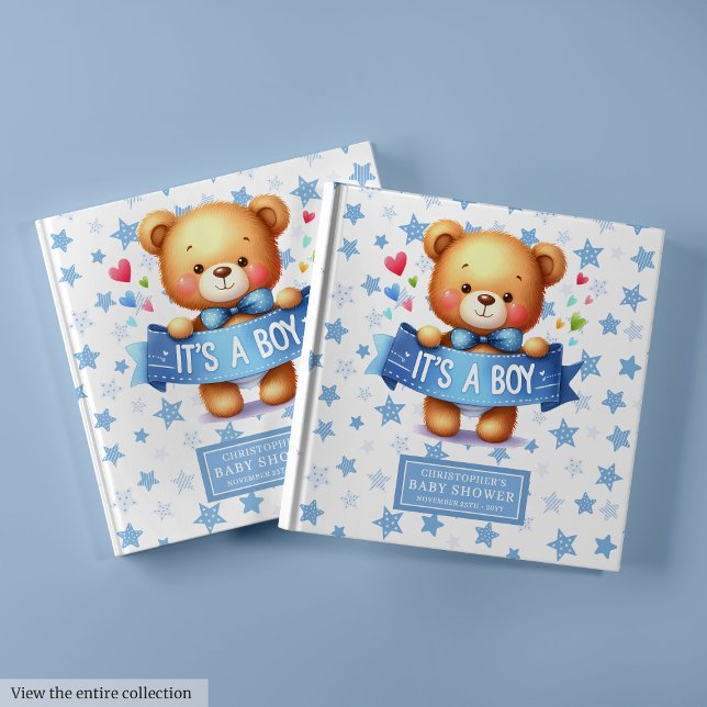 Cute Es un libro de visitas para niños fiesta de d (Cute It’s a boy guest book for baby shower party)