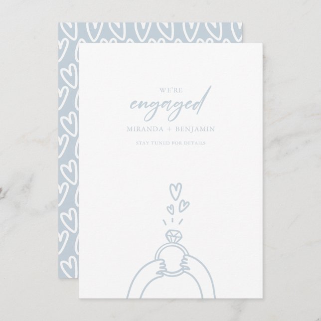 Cute, estamos comprometidos con la Invitación de c (Anverso / Reverso)