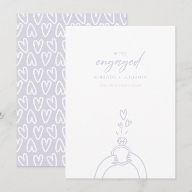 Cute, estamos comprometidos con la Invitación de c (Anverso / Reverso)