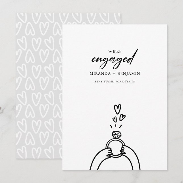 Cute, estamos comprometidos con la Invitación de c (Anverso / Reverso)