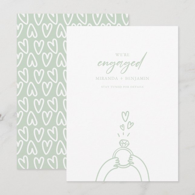 Cute, estamos comprometidos con la Invitación de c (Anverso / Reverso)