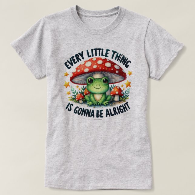 Cute Estará Bien Rana Cita Gráfica Camiseta (Diseño del anverso)