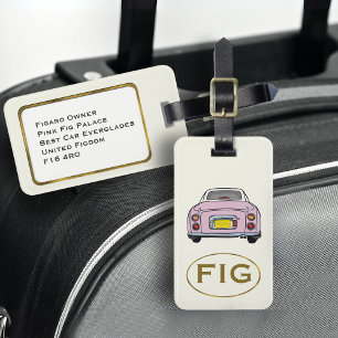 Cute etiqueta para equipaje de coche Figaro rosa F