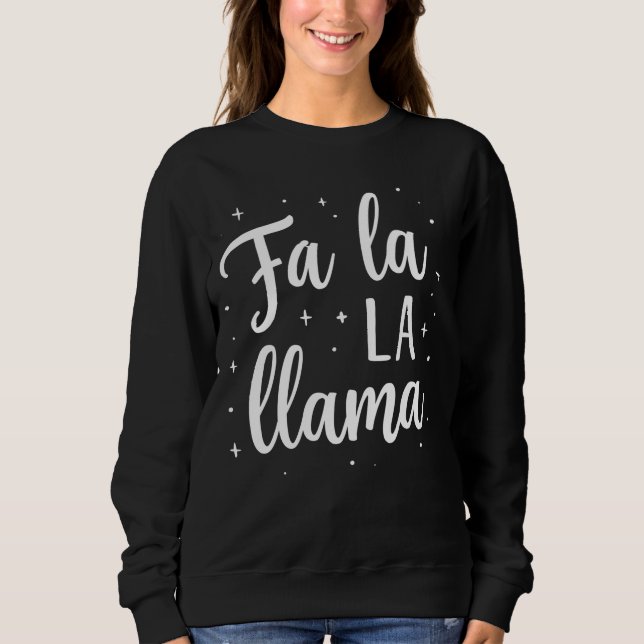 Cute “Fa La La Llama” sudadera de Navidad (Anverso)