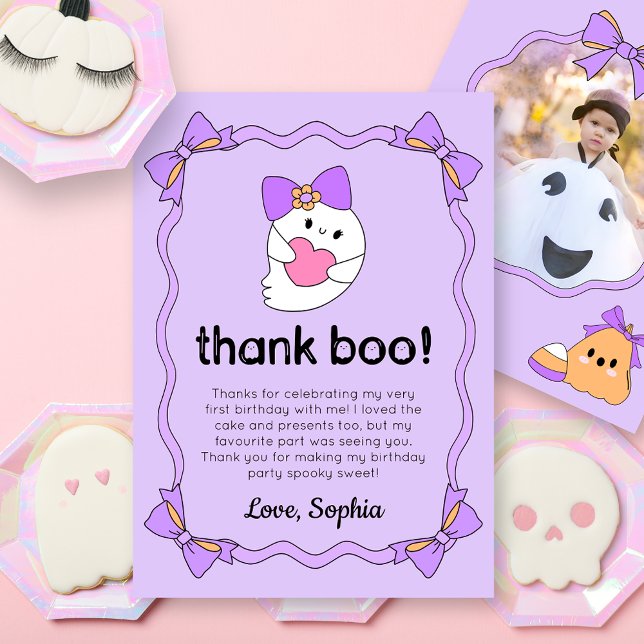 Cute Fantasma Halloween Cumpleaños Tarjeta de agra (Subido por el creador)