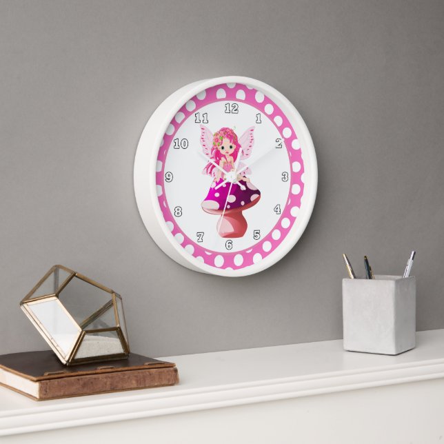 Cute Fantasy fairie chicas reloj de la sala (Oficina)