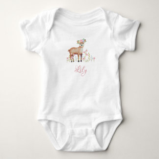 Cute Fawn Personalizado Baby Girl Jersey Bodysuit