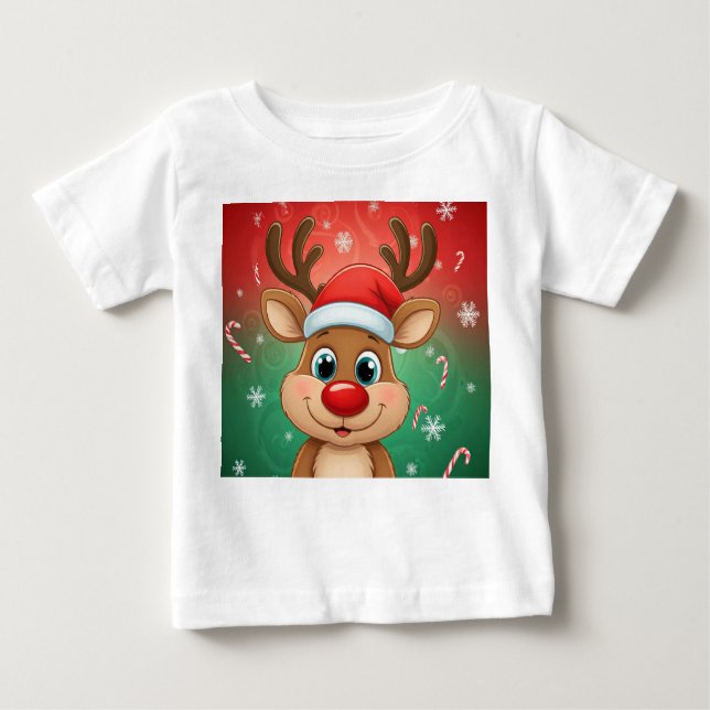 "Cute Feliz Navidad Bebé Camiseta - Holi Adorable (Anverso)