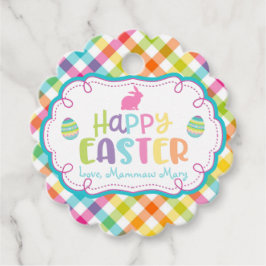 Cute Feliz Pascua Personalizada Etiqueta de Favor 