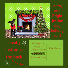 Cute Festiva Perro Feliz Navidad Postales de Navid