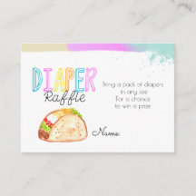 Cute Fiesta taco babyducha tarjeta de rifa de paña
