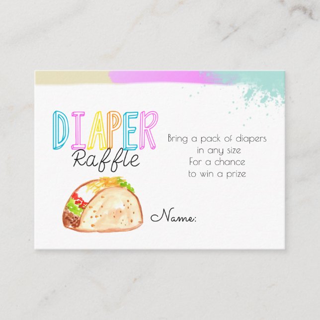 Cute Fiesta taco babyducha tarjeta de rifa de paña (Anverso)