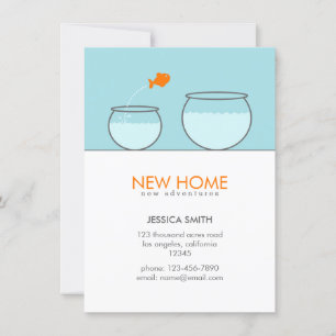 Cute Fish New Home Funny Invitación