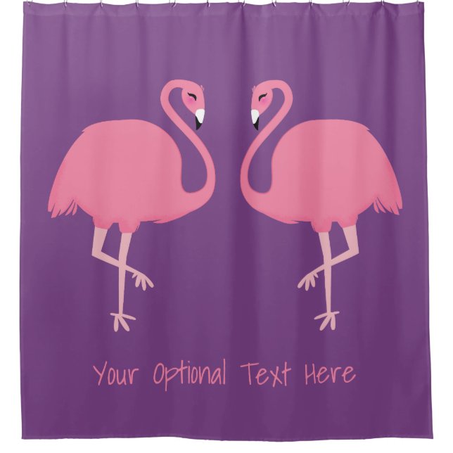 Cute Flamingos personalizado cortinas de ducha de  (Anverso)