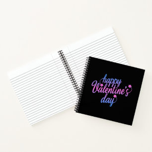 Cute Floral Feliz Día de San Valentín Cuaderno