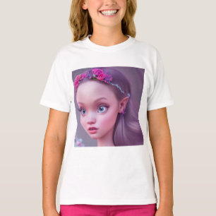 Cute Floral Hada Princesa Niños Camiseta