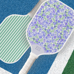 Cute floral raqueta de pickleball de franja verde 