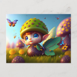 Cute Forest Elf, tarjeta postal para el cruce de p