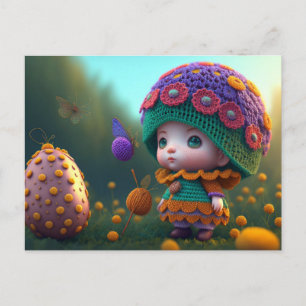 Cute Forest Elf, tarjeta postal para el cruce de p