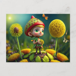 Cute Forest Elf, tarjeta postal para el cruce de p