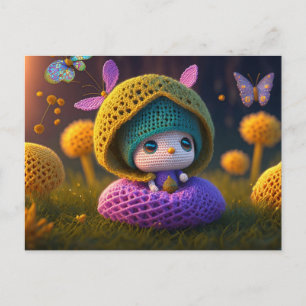 Cute Forest Elf, tarjeta postal para el cruce de p