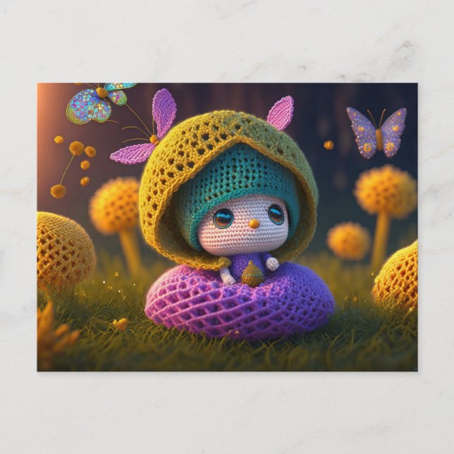 Cute Forest Elf, tarjeta postal para el cruce de p (Anverso)