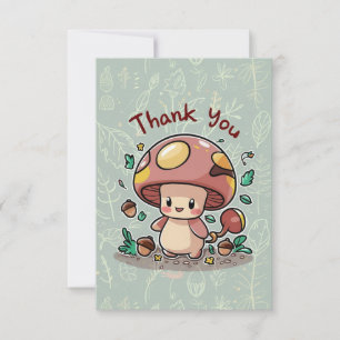 Cute Forest Mushroom Tarjeta de agradecimiento