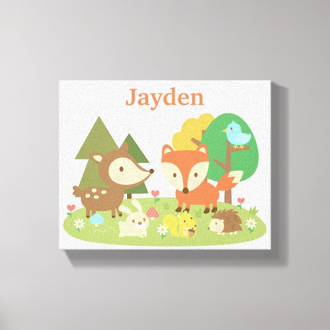 Cute Forest Woodland Animal Kids Wall Decoración (Anverso)