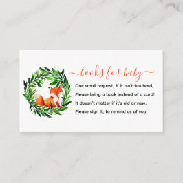Cute Fox Books para la tarjeta de gabinete de Baby