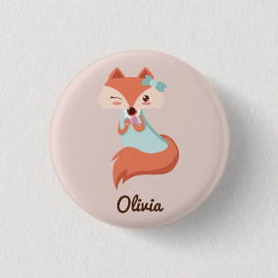 CUTE FOX CON BLUE BOW AGREGAR EL BOTÓN DE NOMBRE