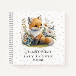 Cute Fox con libro de invitados de Baby Shower sob