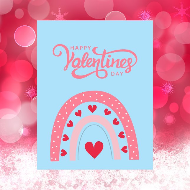 Cute Friendt Boho Rainbow Valentines Tarjeta plana (Subido por el creador)