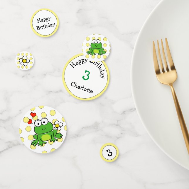 Cute Frog Birthday Table Confetti (Grupo)