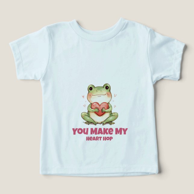 Cute Frog Camiseta de San Valentín (Diseño delantero )