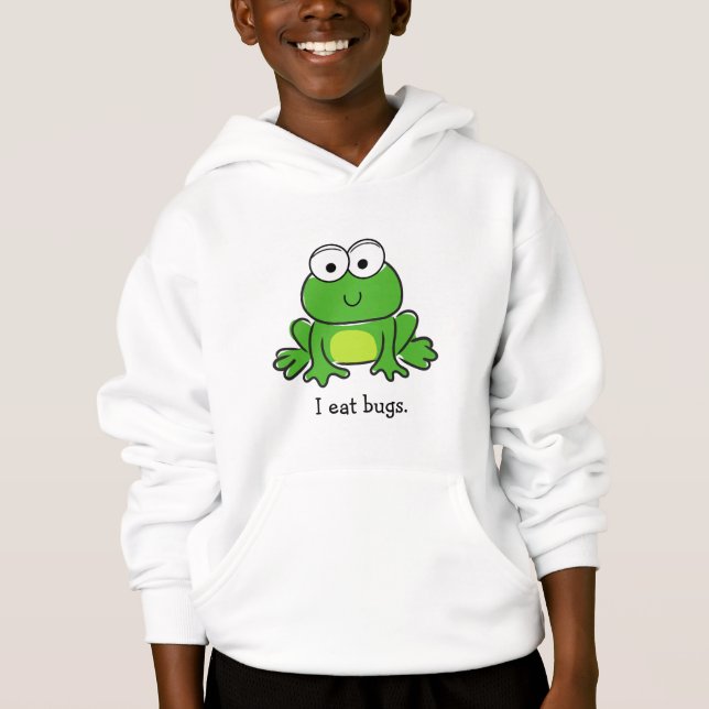 Cute Frog Child's Hoodie - como bichos. (Anverso)