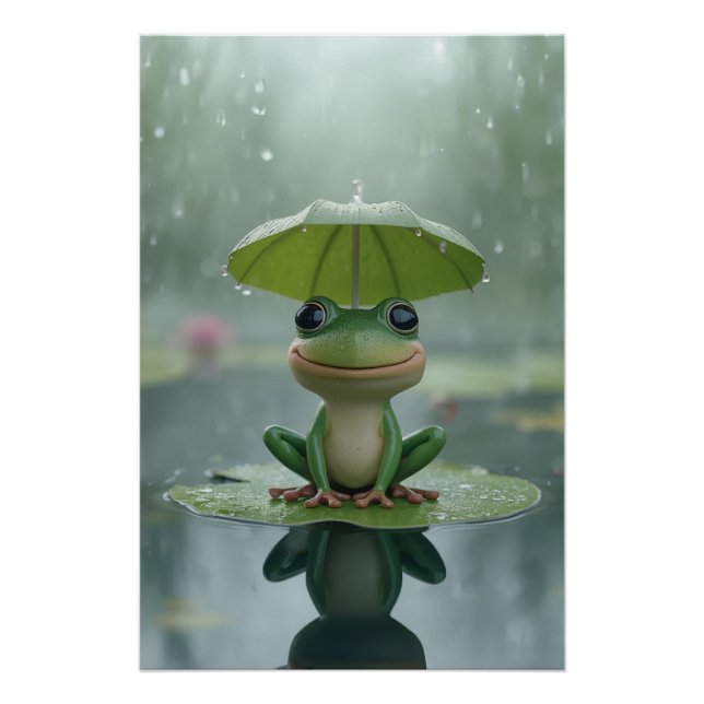 Cute Frog Wall Art for Kids – Adorable Frog Poster (Anverso)