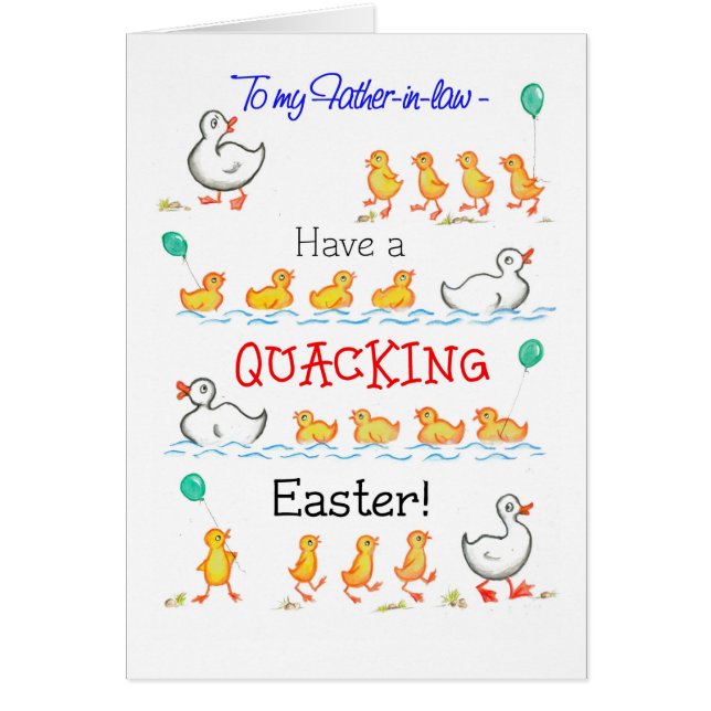 Cute Fun Ducklings Quacking Easter, Father-in-law (Frente)