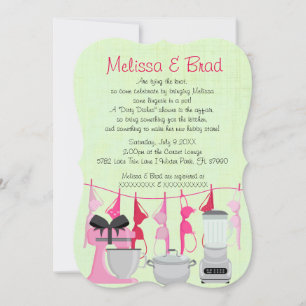 Cute Fun Kitchen Lingerie Bridal Shower Invitación