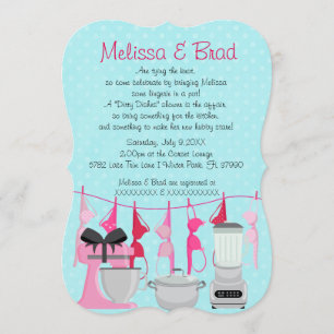 Cute Fun Kitchen Lingerie Bridal Shower Invitación