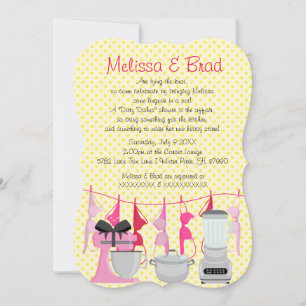 Cute Fun Kitchen Lingerie Bridal Shower Invitación