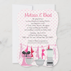 Cute Fun Kitchen Lingerie Bridal Shower Invitación