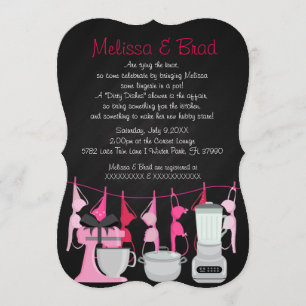 Cute Fun Kitchen Lingerie Bridal Shower Invitación