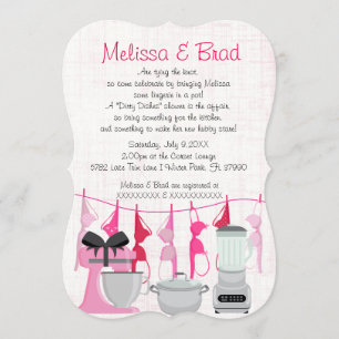 Cute Fun Kitchen Lingerie Bridal Shower Invitación