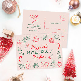 Cute Fun Navidades Doodles Tarjeta de vacaciones n