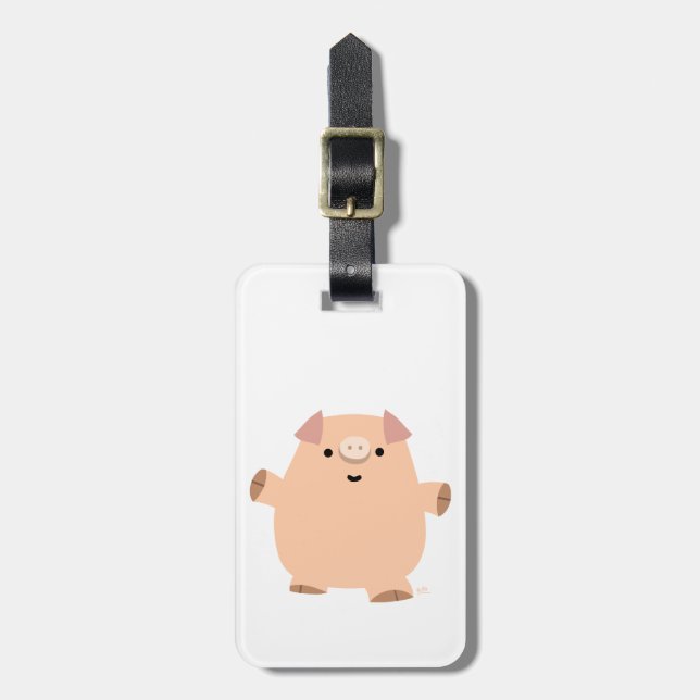 Cute Fun Personalizado Pig Lumaletas Etiqueta (Frente Vertical)