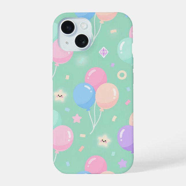 Cute funda verde pastel con globos Case-Mate  (Reverso )
